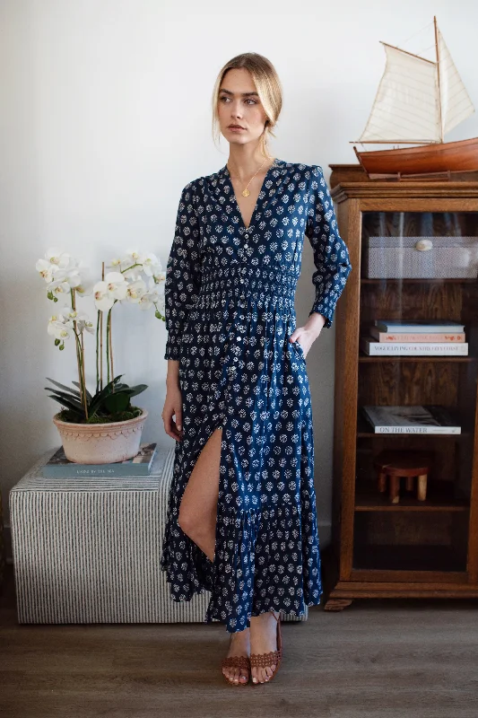 Francesca Dress - Navy Mini Meadow