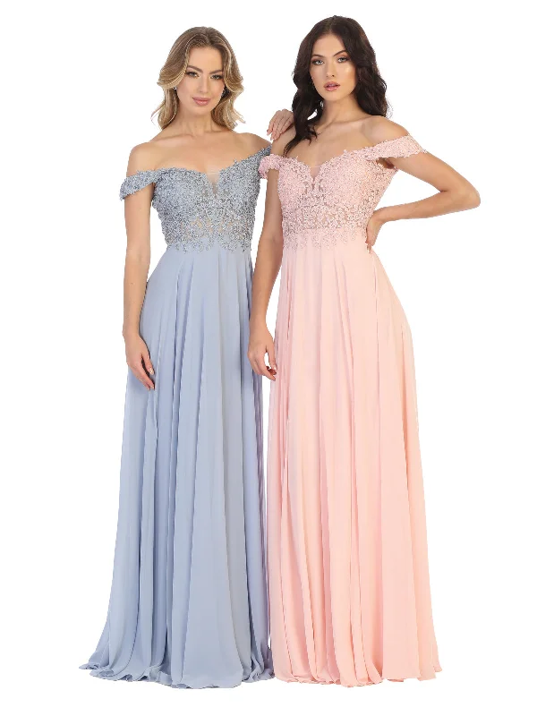 LA Merchandise LA1602 Off The Shoulder A Line Prom Dress