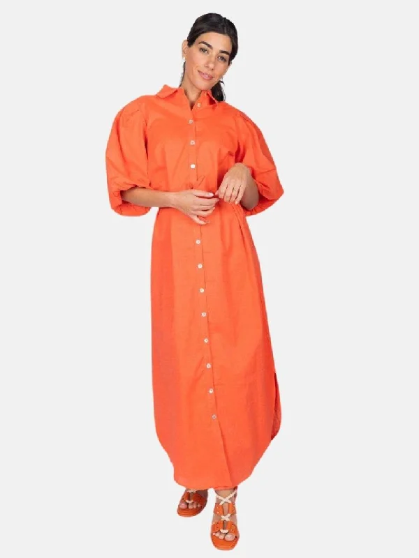 Lorelai Dress in Coral