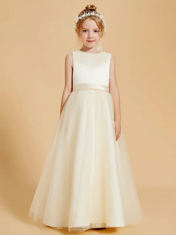 Beaded Beauty Flower Girl Dresses with Tulle Elegance