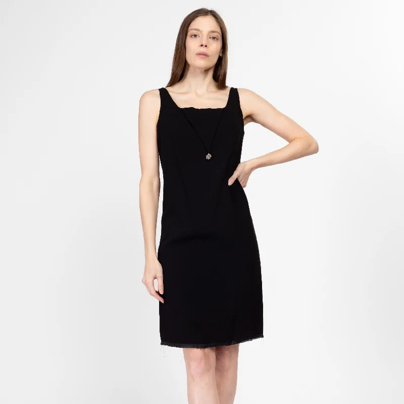 Small 60s Black Deco Jeweled Cocktail Dress