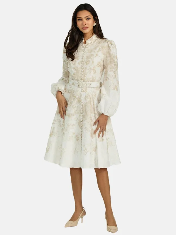Belted Linen Dress