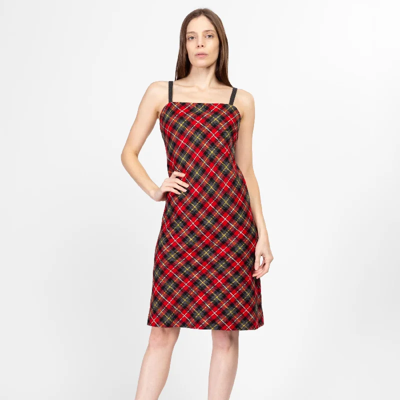 XS 90s Tommy Hilfiger Red Plaid A Line Dress