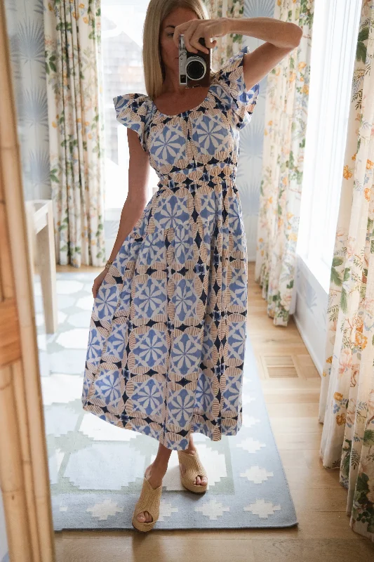 Jane Dress - Blue Cafe Tile