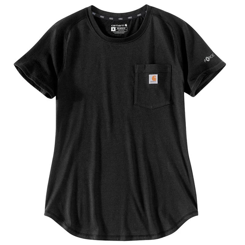 105415 - Carhartt Women's Force Relaxed Fit Midweight Pocket T-Shirt Ribbed Striped Patterned 105415 - Carhartt Women's Force Relaxed Fit Midweight Pocket T-Shirt Ribbed Striped Patterned