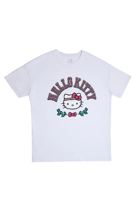 Hello Kitty Sweatband Graphic Relaxed Tee Satin Blend Silk Blend Wool Blend