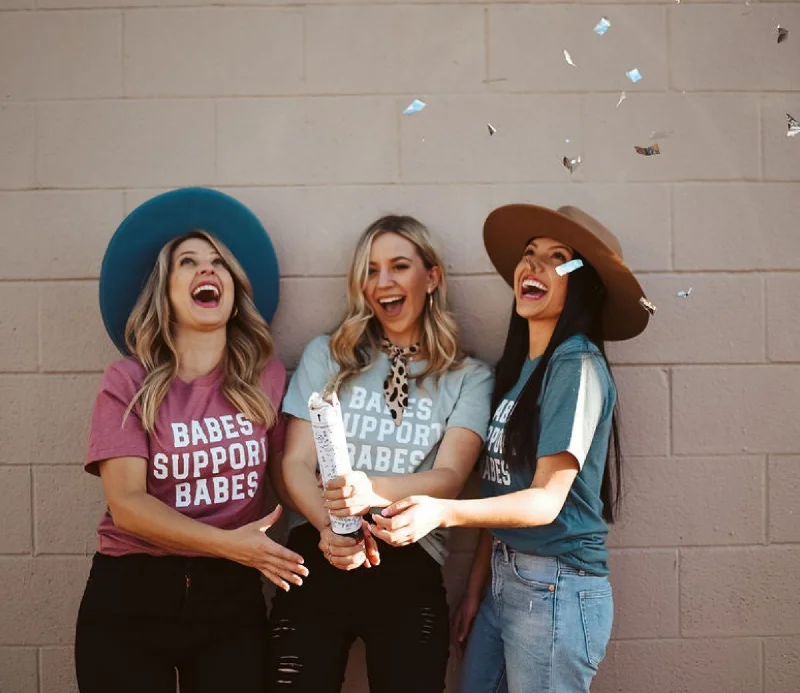 Babes Support Babes Tee - Light Blue Handmade Hand-knitted Hand-woven