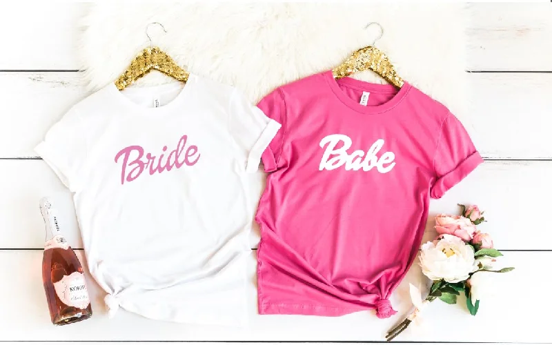 Barbie bride bachelorette shirt Front Pockets Side Pockets Patch Pockets
