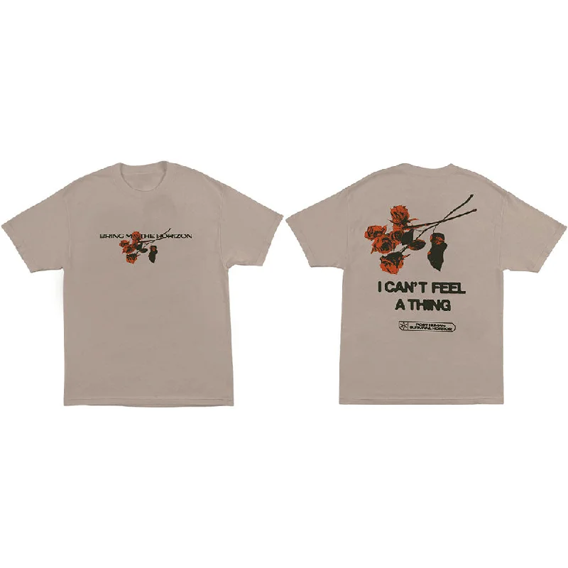 BRING ME THE HORIZON Attractive T-Shirt, Flowers Layered Multi-layer Single Layer