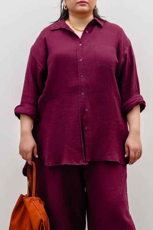 CURVE MUSLIN SHIRT Mesh Canvas Denim