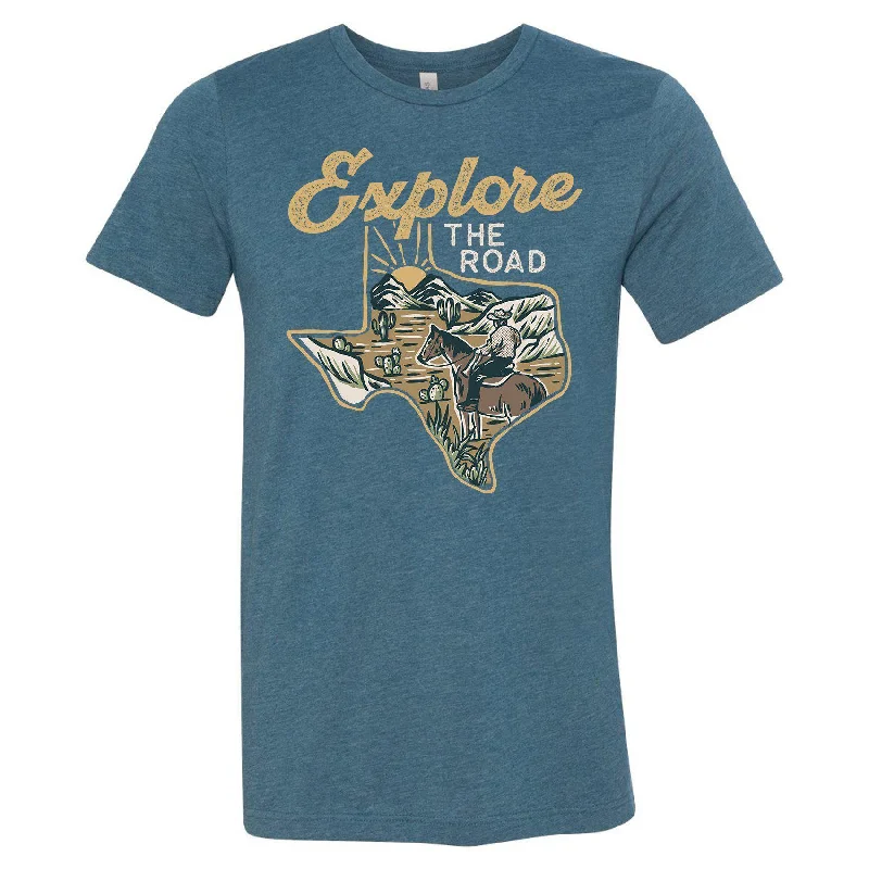 Explore the Road Texas Tee Print Jacquard Patchwork