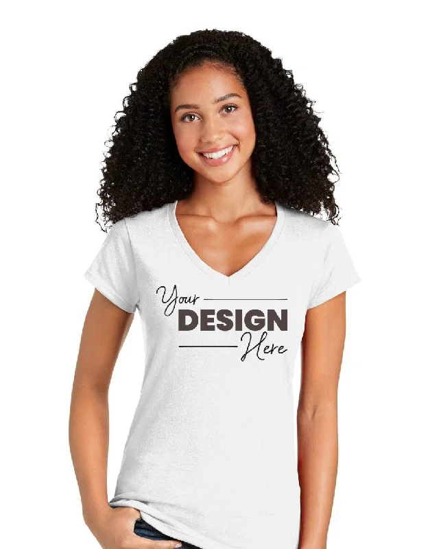 Gildan Softstyle Ladies Fit V-Neck T-Shirt 64V00L Machine Wash Dry Clean Hand Wash