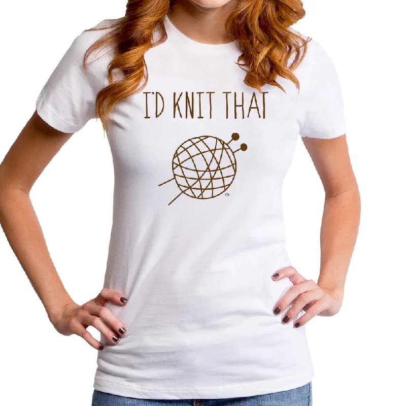 I'd Knit That Women's T-Shirt Denim Fabric Leather Fabric Suede Fabric