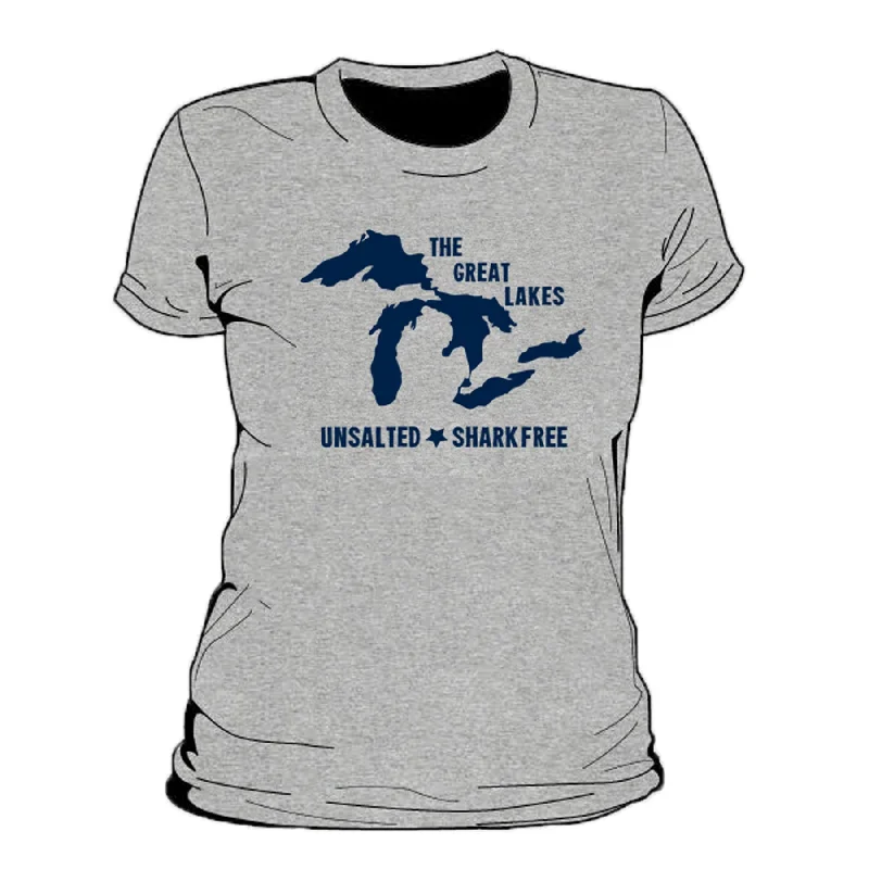 Great Lakes Unsalted Women's T-Shirt Front Pockets Side Pockets Patch Pockets