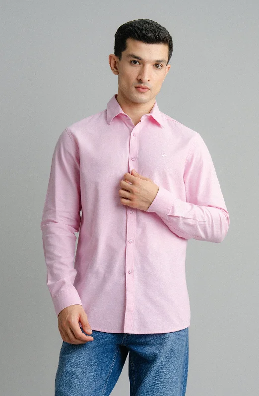 Oxford Shirt Full Sleeves V-Neck T-Shirt Long Sleeve Cotton