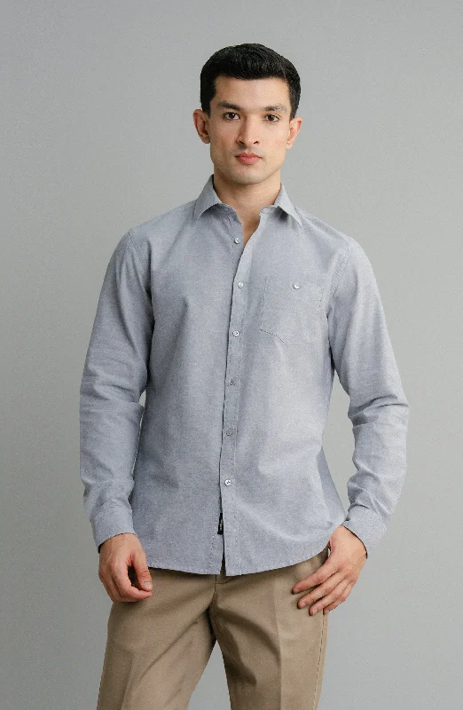 Oxford Shirt Full Sleeves Spandex Blend Rayon Blend Denim Blend