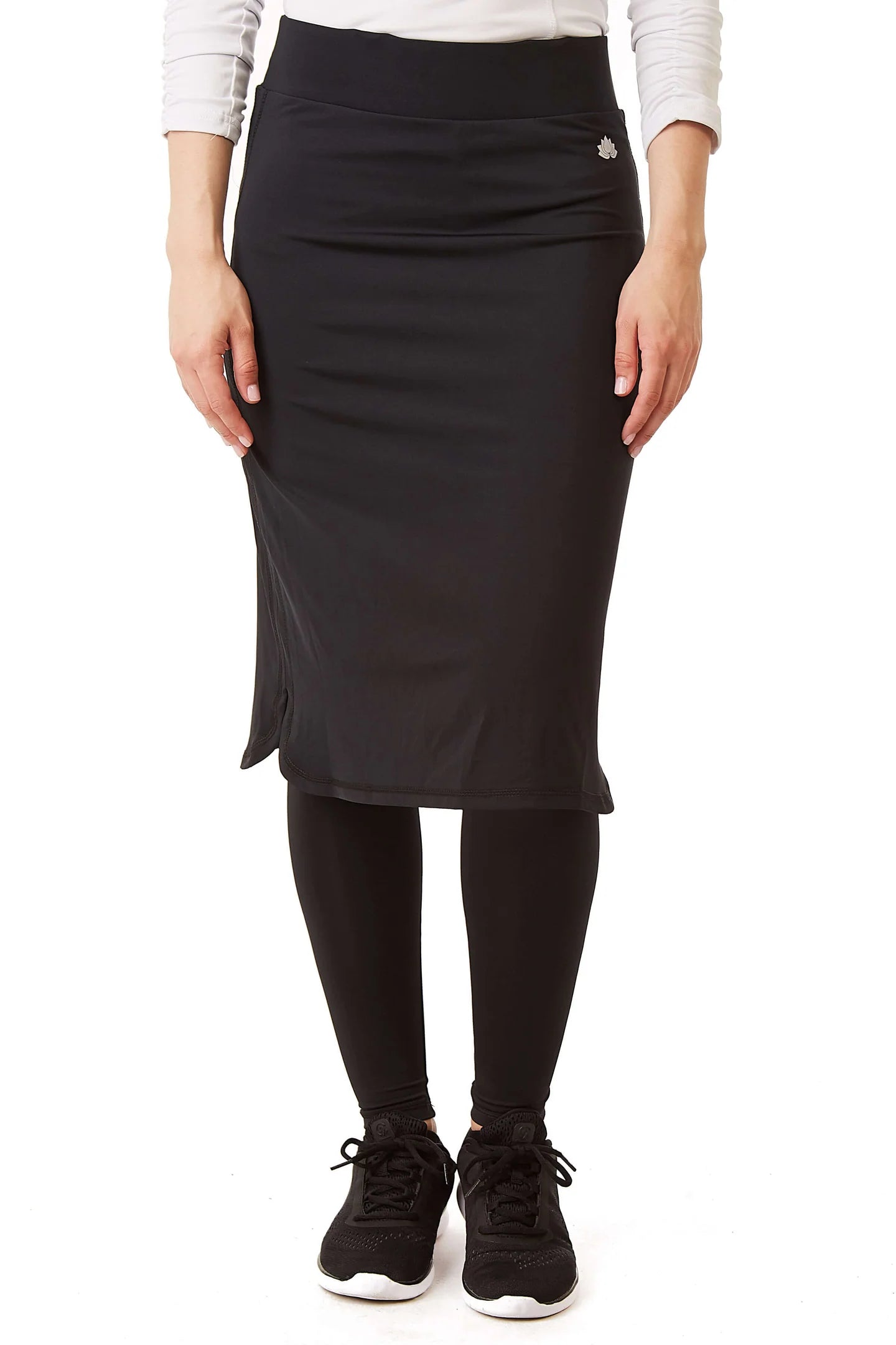Long ShirtTail Snoga in Black- Misses and Plus (XXS-3X) Solid Print Embellished