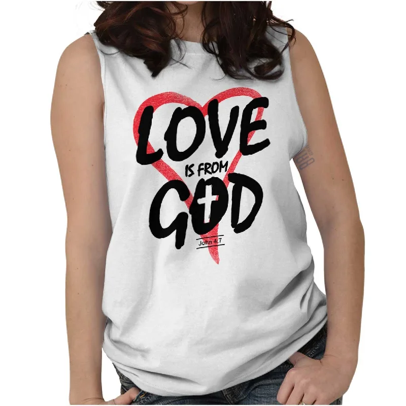 Love is From God Sleeveless T-Shirt Polka Dot Checkered Tartan