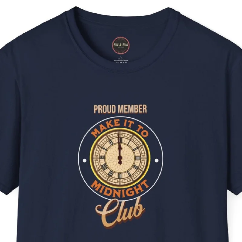 Make it to Midnight Club Unisex Softstyle T-Shirt Hooded Caped Shawl Collar