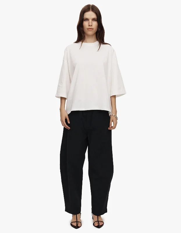 Austin Tee - Ivory Collared T-Shirt Boat Neck A-Line
