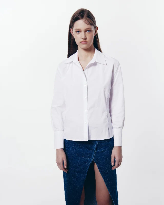 Morella Shirt. Solid Color Striped Floral