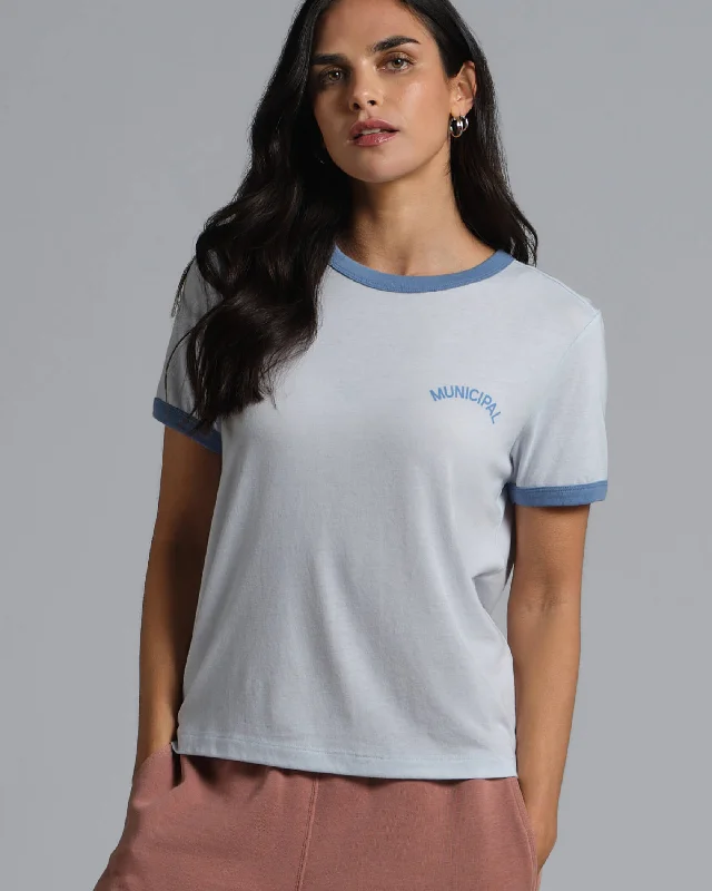Municipal Women's Tomboy T-Shirt - ICE Hooded Caped Shawl Collar