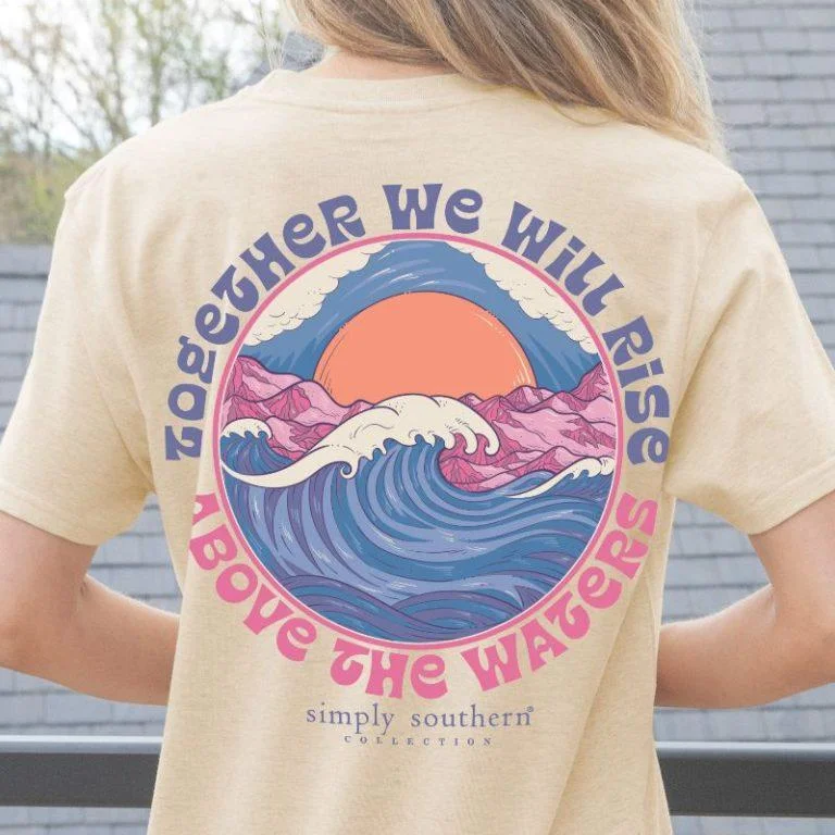Simply Southern Women’s “Together We Will Rise Above” T-Shirt Hurricane Helence Relief Chenille Blend Fleece Blend Nylon Blend Simply Southern Women’s “Together We Will Rise Above” T-Shirt Hurricane Helence Relief Chenille Blend Fleece Blend Nylon Blend