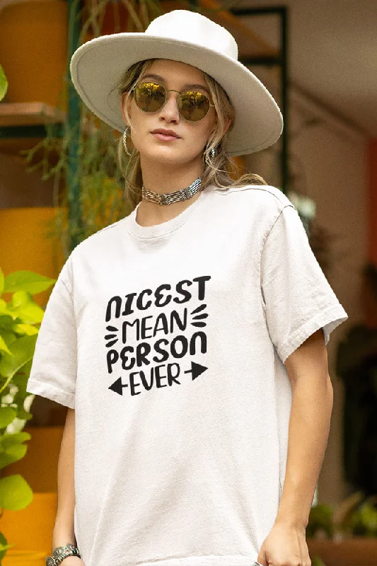 Nicest Mean Person - Classic Unisex T-shirt Chenille Brocade Lace