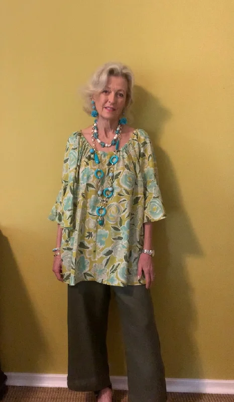 Oleander Shirt- Floral Zippered Front Buttoned Front Snap Front