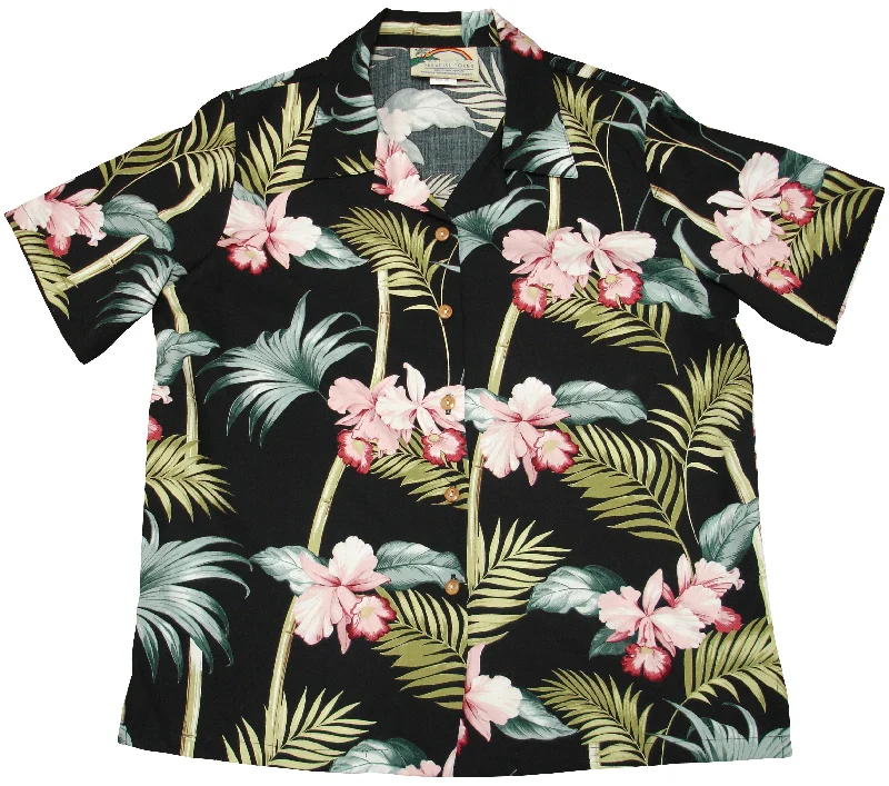 Orchid Bamboo Women's Hawaiian Camp Shirt Oversized T-Shirt Spandex breathable