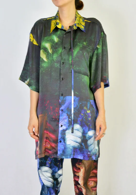OTTOLINGER SH01L OVERSIZED SHIRT LUCIE STAHL PRINT Mesh Blend Leather Blend Suede Blend OTTOLINGER SH01L OVERSIZED SHIRT LUCIE STAHL PRINT Mesh Blend Leather Blend Suede Blend
