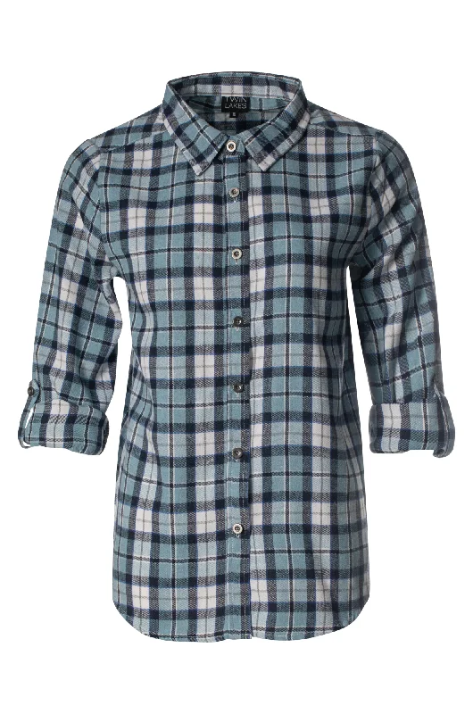 Casual Brushed Check Shirt | Blues Navy Check | 6351ZZ Elasticated Padded Insulated