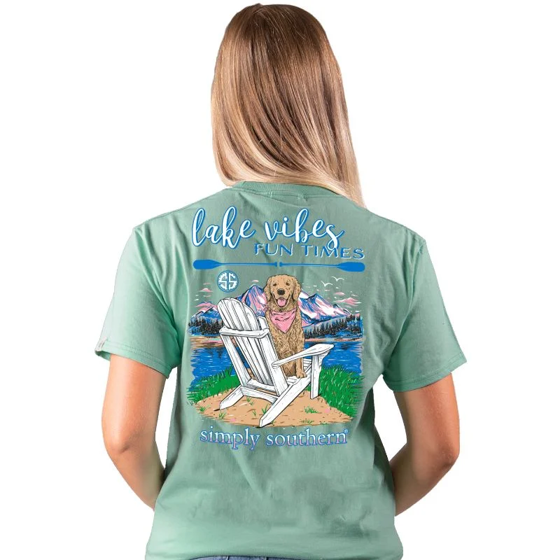 Simply Southern Lake Short Sleeve T-shirt V-Neck T-Shirt Long Sleeve Cotton
