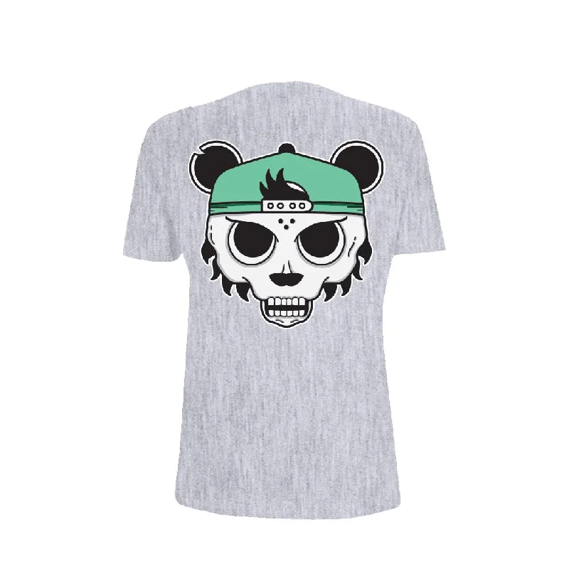 Skull Panda Unisex Tee Solid Print Embellished
