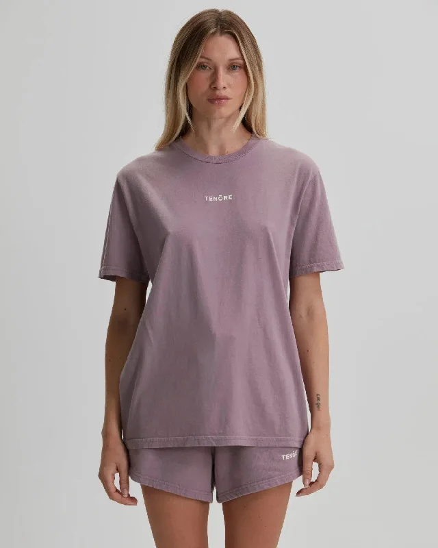 Tenore Logo Boyfriend Tee - ZINC Jersey Fabric Tulle Fabric Batik Fabric