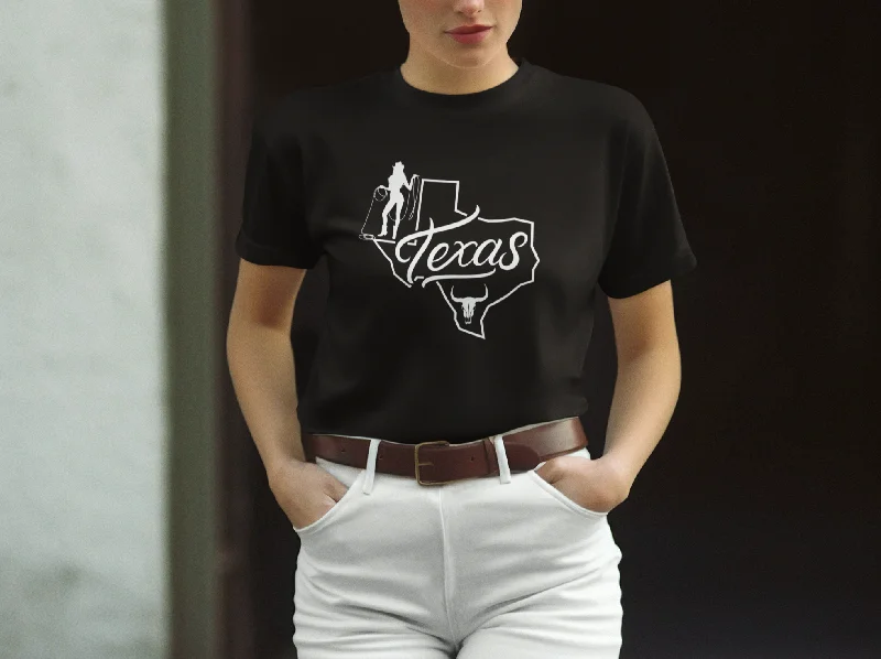 WOMEN'S TEXAS SHIRT Ribbed T-Shirt High Neck Heavyweight