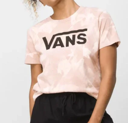 Vans - Logo Wash Crew Tee | Peach Whip Rayon Fabric Velvet Fabric Corduroy Fabric