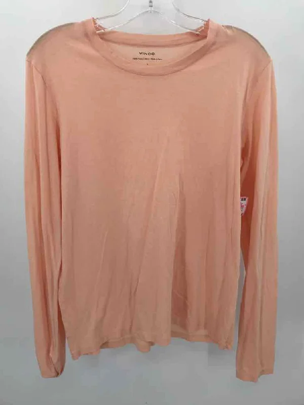 Pre-Owned Vince Orange Size Large T-shirt Satin Blend Silk Blend Wool Blend