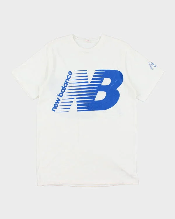Vintage 1987 New Balance T-shirt - L Solid Color Striped Floral