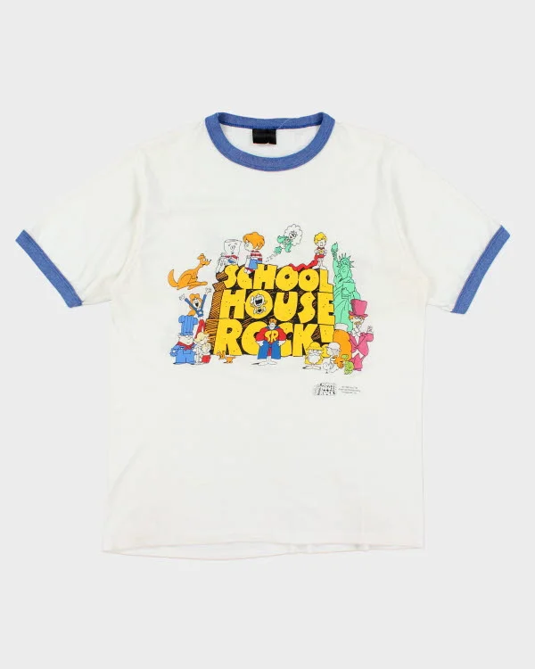 Vintage 90s School House Rock T-shirt - L Mesh Blend Leather Blend Suede Blend
