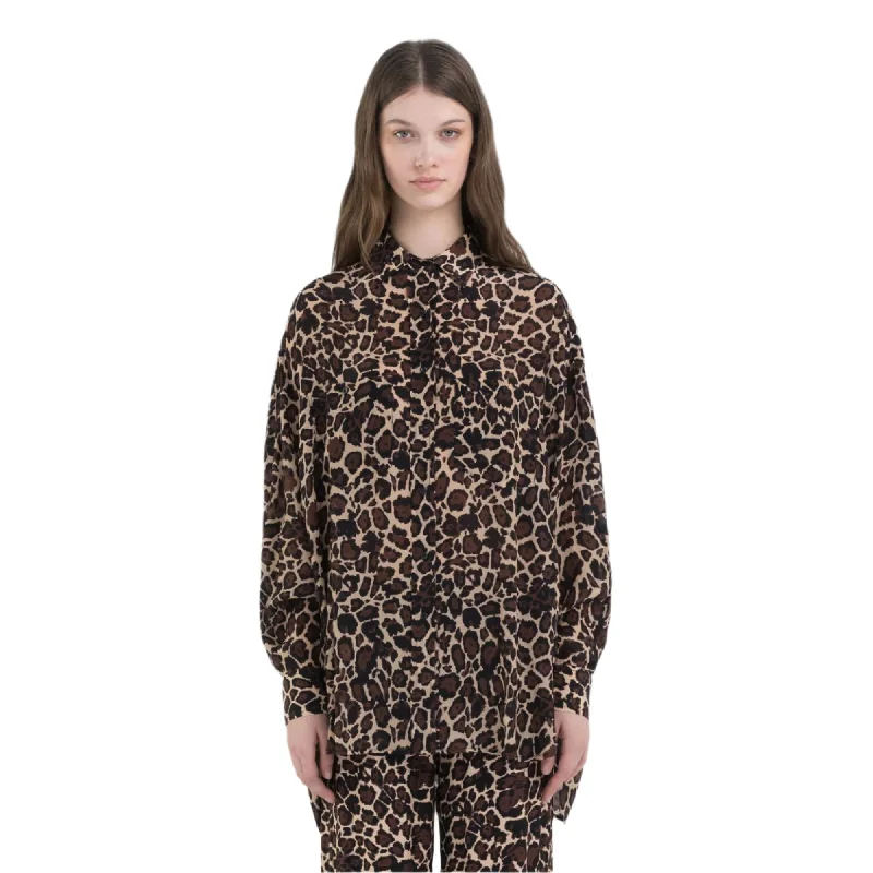Replay Women's Long Dappled Shirt Terry Blend Velvet Blend Canvas Blend