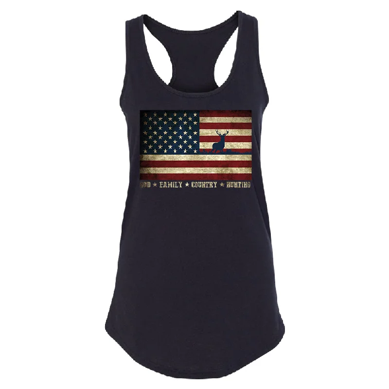 Zexpa Apparel™ God Family Country Hunting American Flag Women's Racerback USA Shirt Fleece Nylon Spandex Zexpa Apparel™ God Family Country Hunting American Flag Women's Racerback USA Shirt Fleece Nylon Spandex