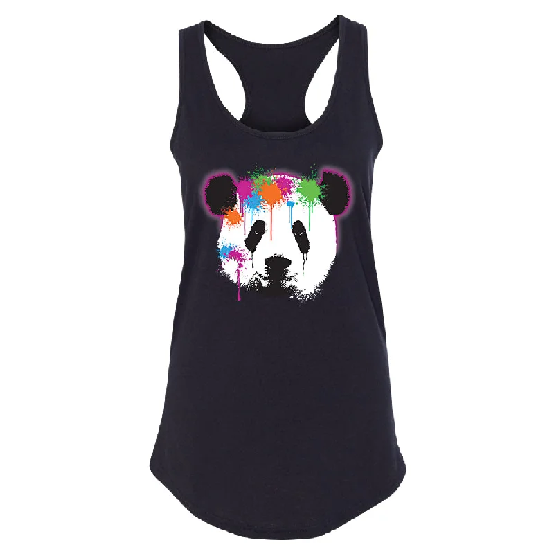 Zexpa Apparel™ Funny Neon Panda Head Colored Women's Racerback Souvenir Shirt Striped Floral Plaid Zexpa Apparel™ Funny Neon Panda Head Colored Women's Racerback Souvenir Shirt Striped Floral Plaid
