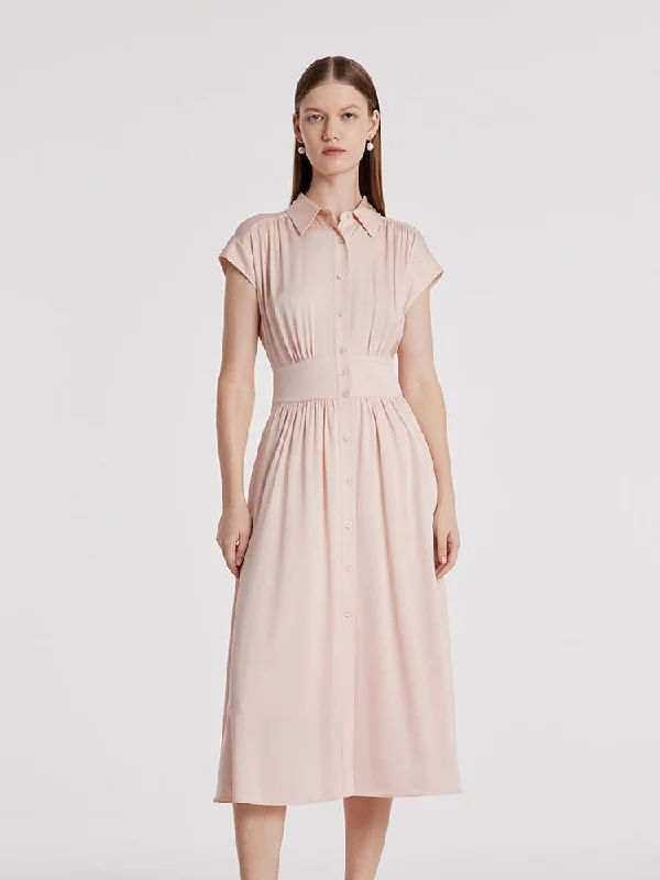22 Momme Stretch Silk Maxi Dress Elegant Lace-Up Maxi Dress