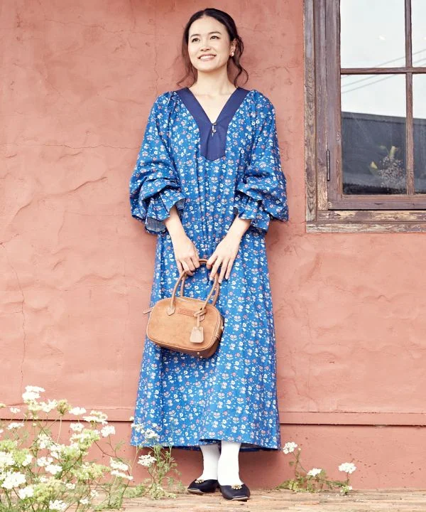 Floral Maxi Dress Trendy V-Neck Maxi Dress