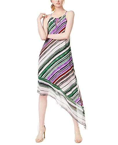 Asymmetrical-Hem Halter Maxi Dress Stylish Empire Waist Maxi Dress