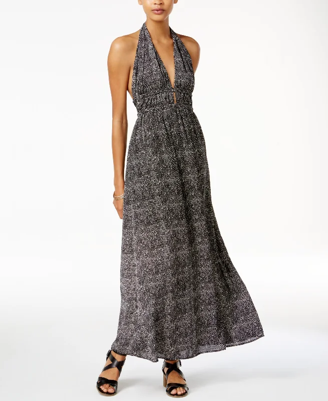 BAR III Printed Halter Maxi Dress Trendy Printed Maxi Dress