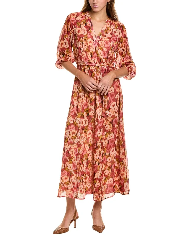 Vince Camuto V-Neck Maxi Dress Elegant Maxi Dress with Slit