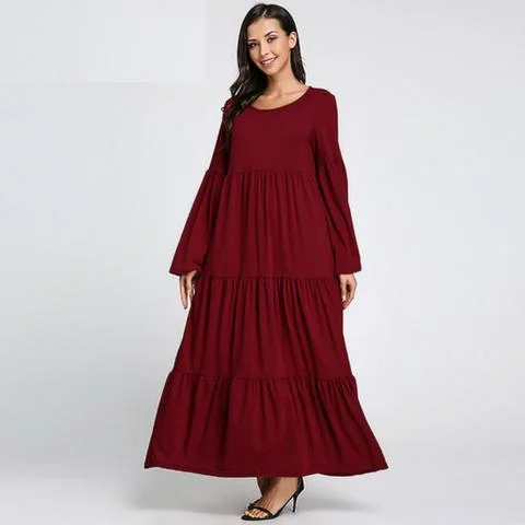 Boho Chic Flared Maxi Dress Comfortable Bohemian Maxi Dress