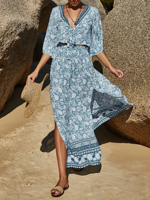 Boho V Neck Maxi Dress Set Classic Strapless Maxi Dress